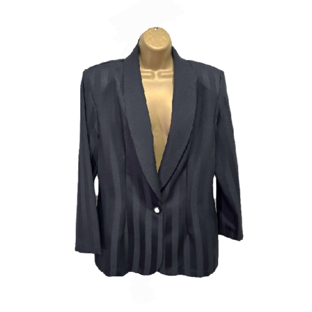 Women's Black Striped Blazer